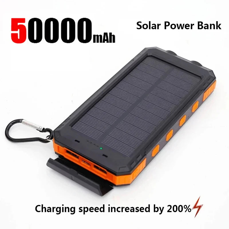 200000Mah Solar Power Bank Large PD120W Capacity Portable Charger Fast Charging for Iphone Samsun Huawei Emergency Power 2025