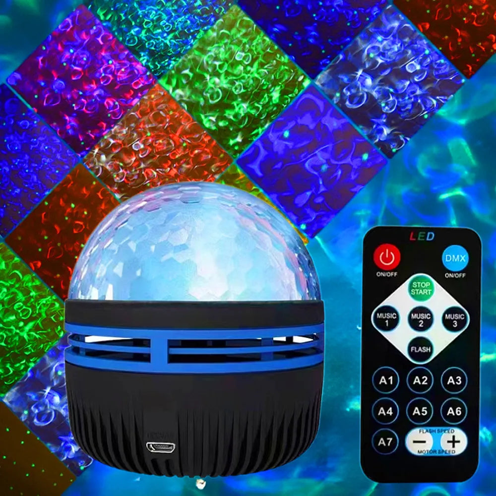 Galaxy Aurora Projector – 360° Rotating LED Night Light with Remote | USB Starry Sky Lamp for Bedroom, Gaming & Home Theater Ambience