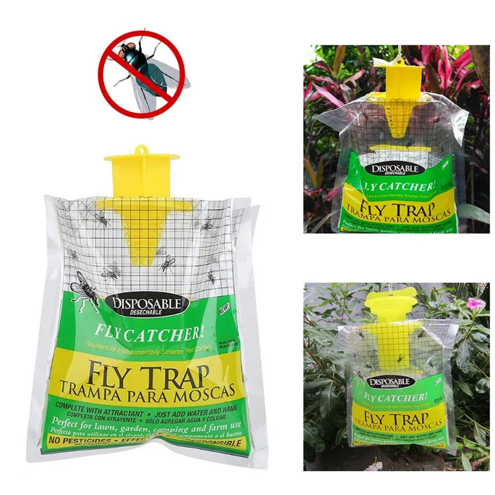 Catcher Bag Hanging Flies Flytrap Fly Traps Pack Water-Soluble Disposable Non-Toxic Harmless for Household Garden Supplies