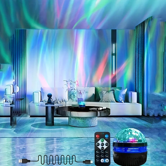Galaxy Aurora Projector – 360° Rotating LED Night Light with Remote | USB Starry Sky Lamp for Bedroom, Gaming & Home Theater Ambience