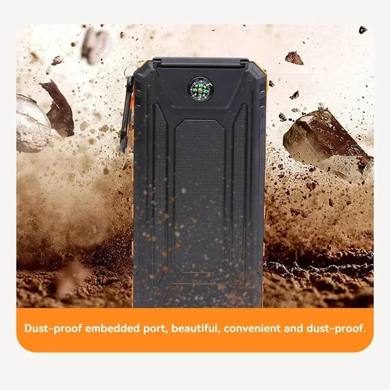200000Mah Solar Power Bank Large PD120W Capacity Portable Charger Fast Charging for Iphone Samsun Huawei Emergency Power 2025