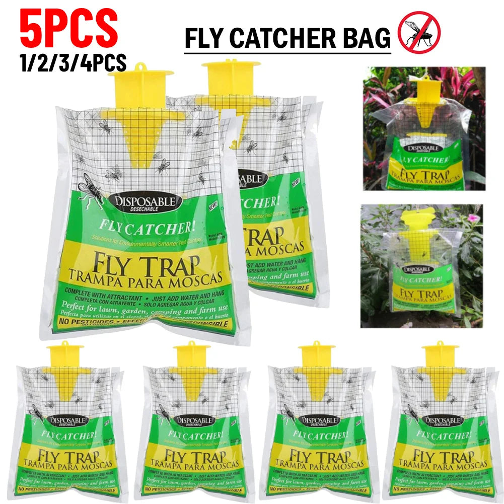 Catcher Bag Hanging Flies Flytrap Fly Traps Pack Water-Soluble Disposable Non-Toxic Harmless for Household Garden Supplies
