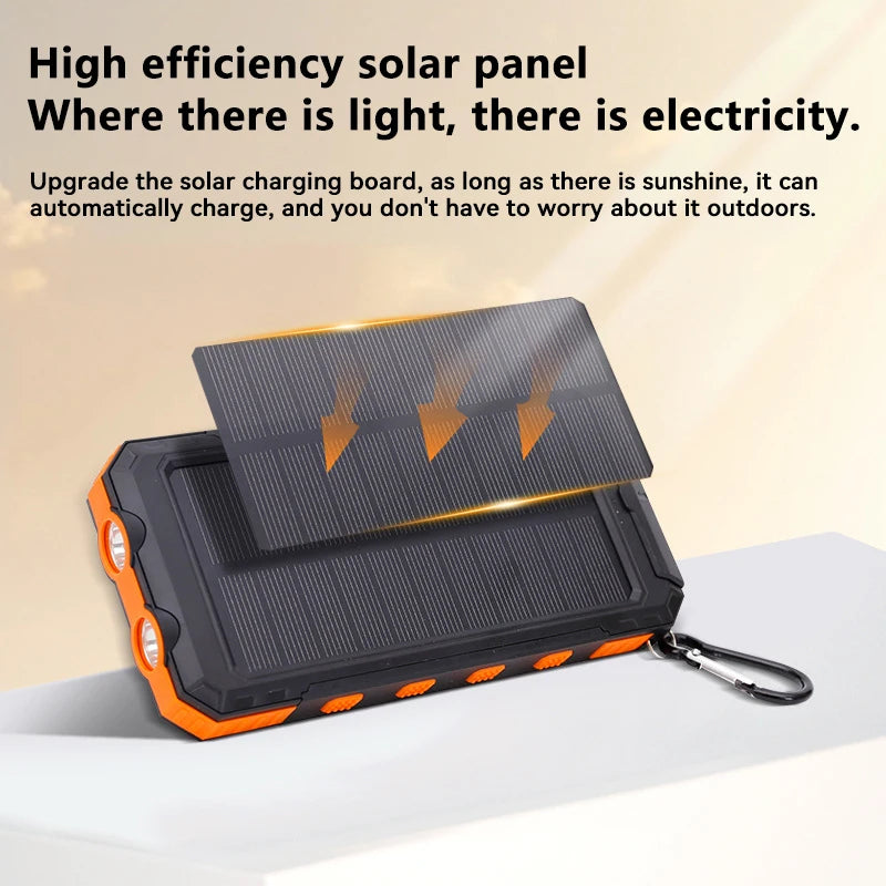 200000Mah Solar Power Bank Large PD120W Capacity Portable Charger Fast Charging for Iphone Samsun Huawei Emergency Power 2025