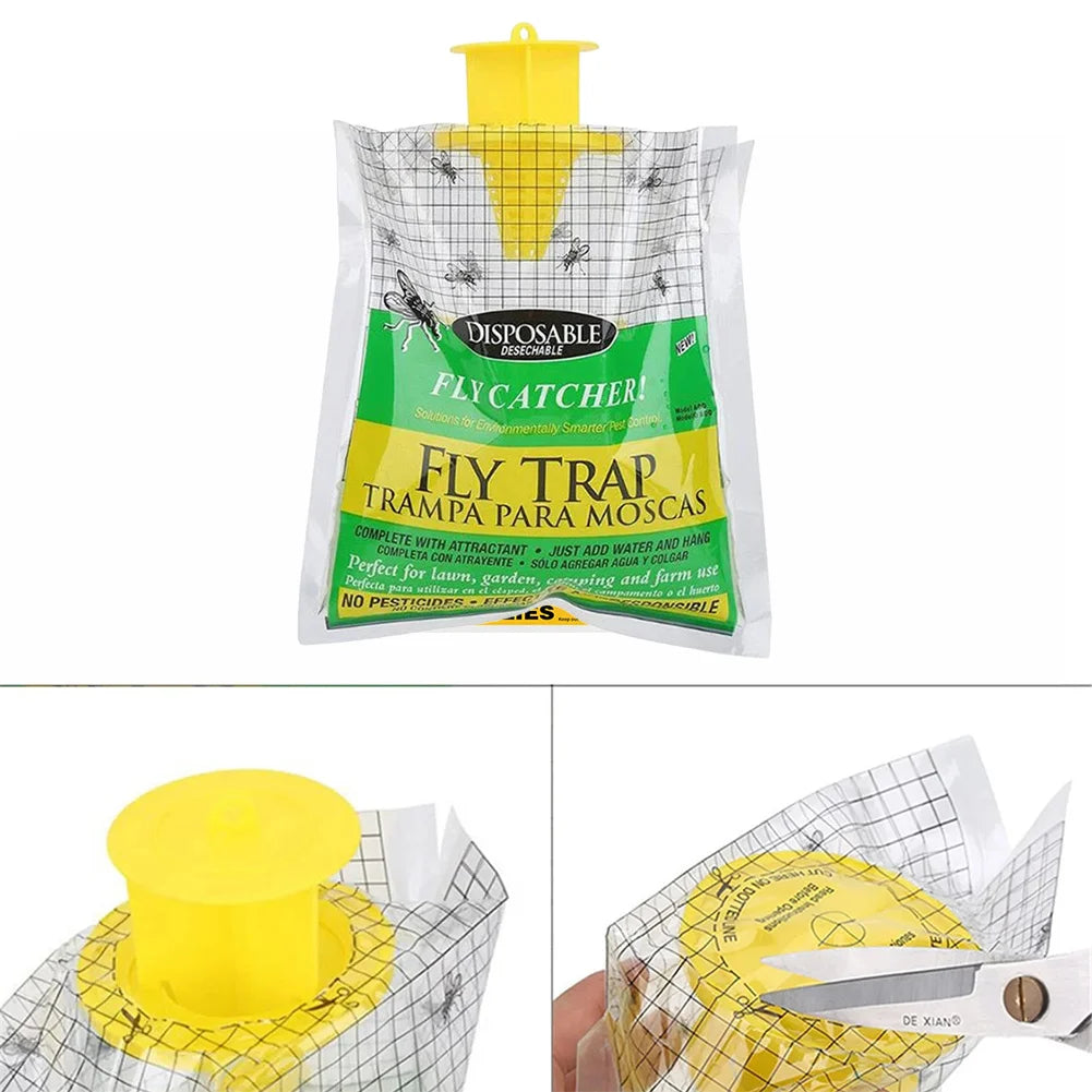 Catcher Bag Hanging Flies Flytrap Fly Traps Pack Water-Soluble Disposable Non-Toxic Harmless for Household Garden Supplies