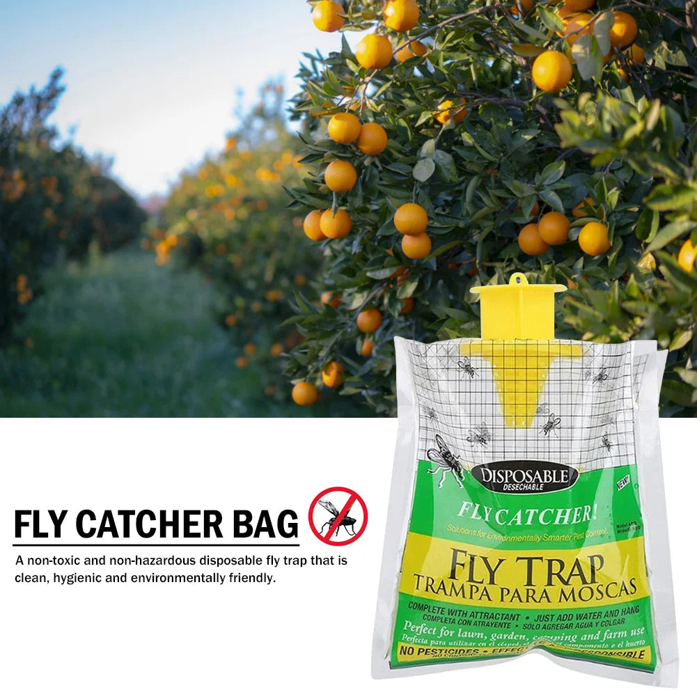Catcher Bag Hanging Flies Flytrap Fly Traps Pack Water-Soluble Disposable Non-Toxic Harmless for Household Garden Supplies