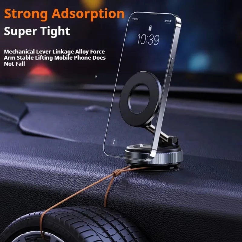 Universal MagSafe Car Holder – Magnetic Suction Phone Mount with 360° Rotation & Foldable Arm for Perfect Viewing Angle