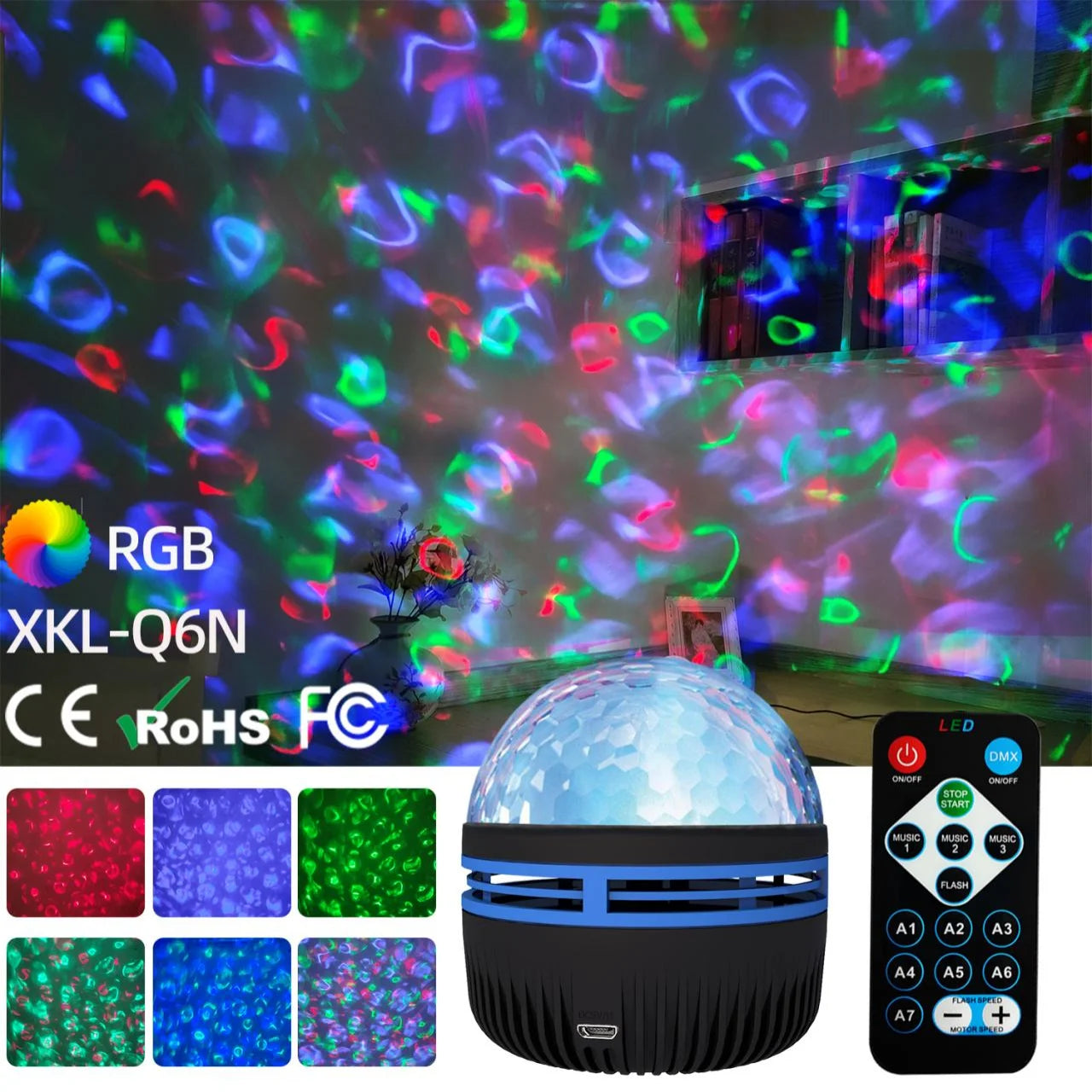 Galaxy Aurora Projector – 360° Rotating LED Night Light with Remote | USB Starry Sky Lamp for Bedroom, Gaming & Home Theater Ambience