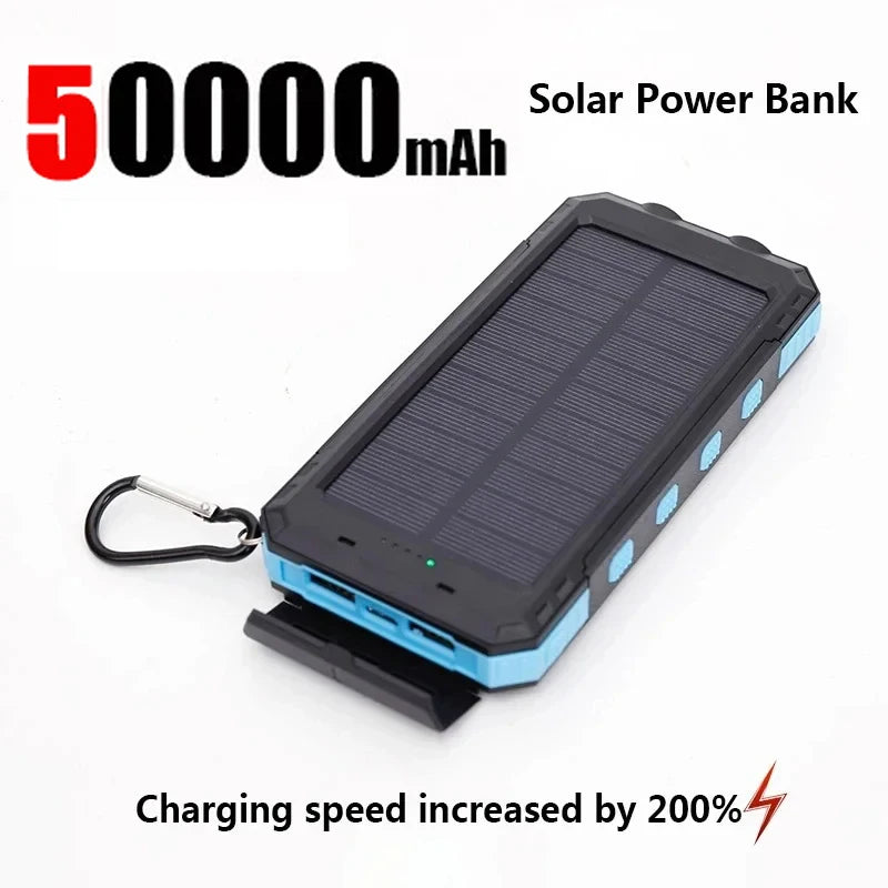 200000Mah Solar Power Bank Large PD120W Capacity Portable Charger Fast Charging for Iphone Samsun Huawei Emergency Power 2025
